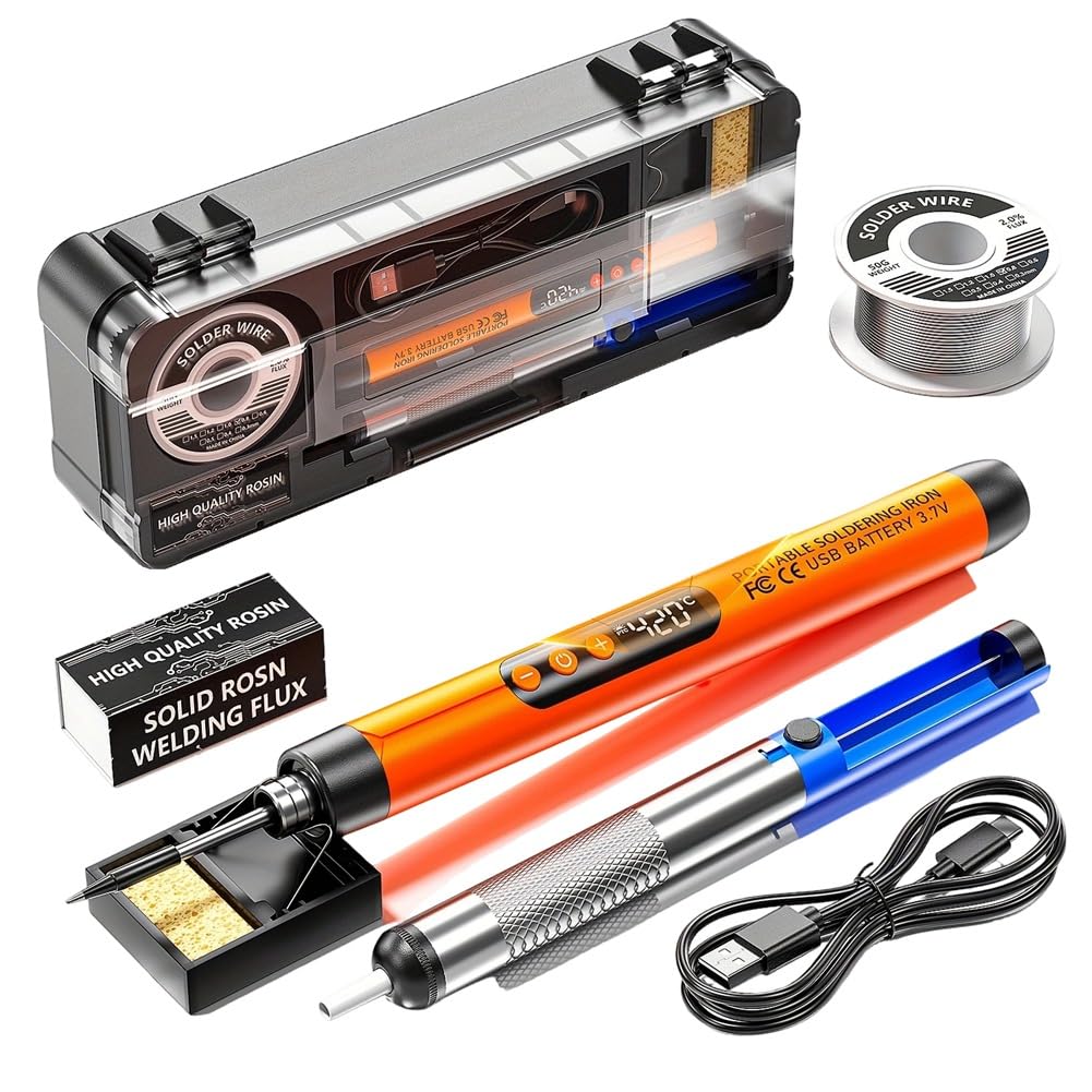 IJSDNVJNDX Cordless Soldering Iron USB Rechargeable Soldering Iron Portable LCD Digital Soldering Cordless Soldering Iron for DIY and Repair