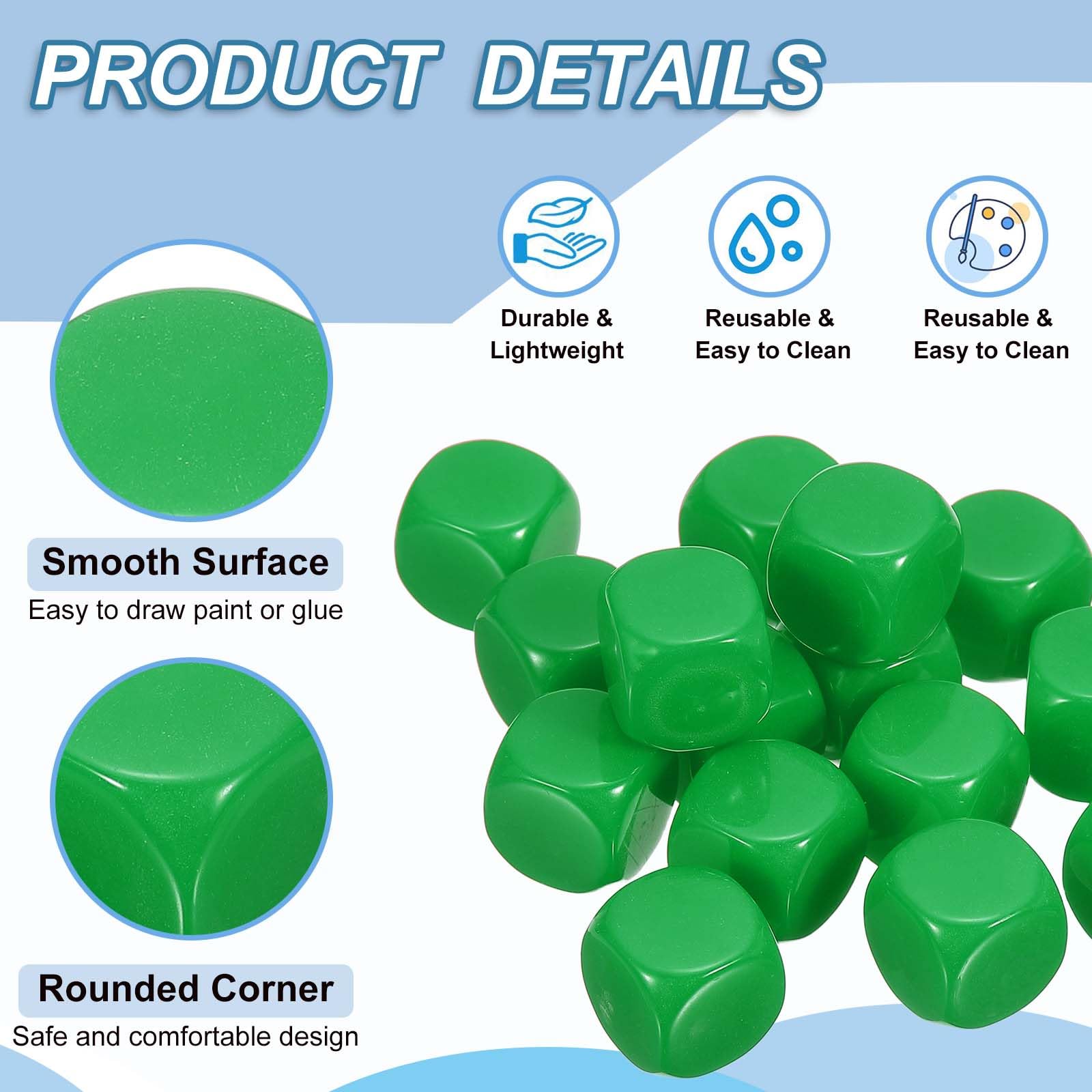 PATIKIL 16 mm Acrylic Dice Blank - Image 3