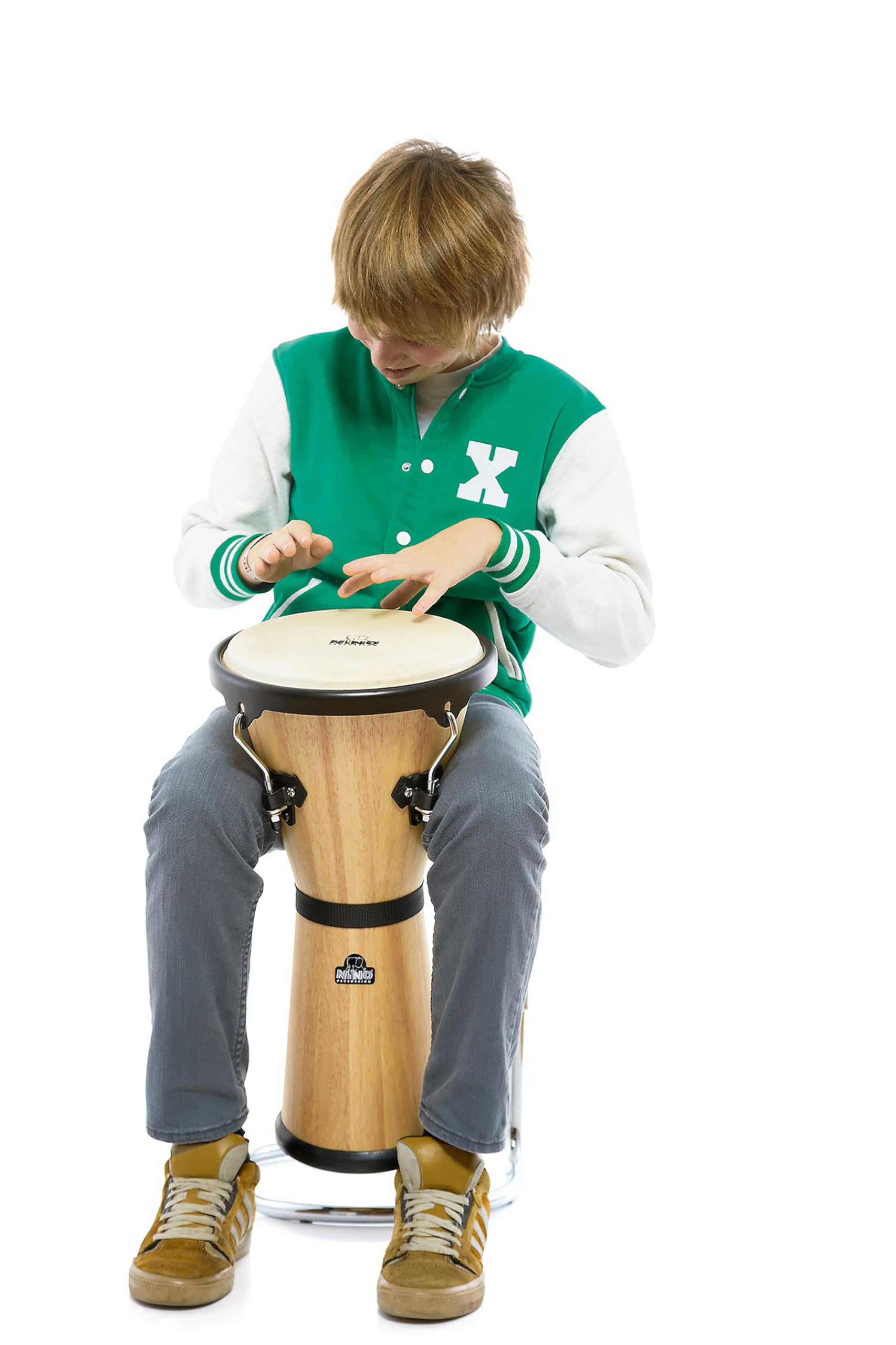 Nino Percussion Nino48nt Djembe in legno 25,4 cm (10 pollici) Natural