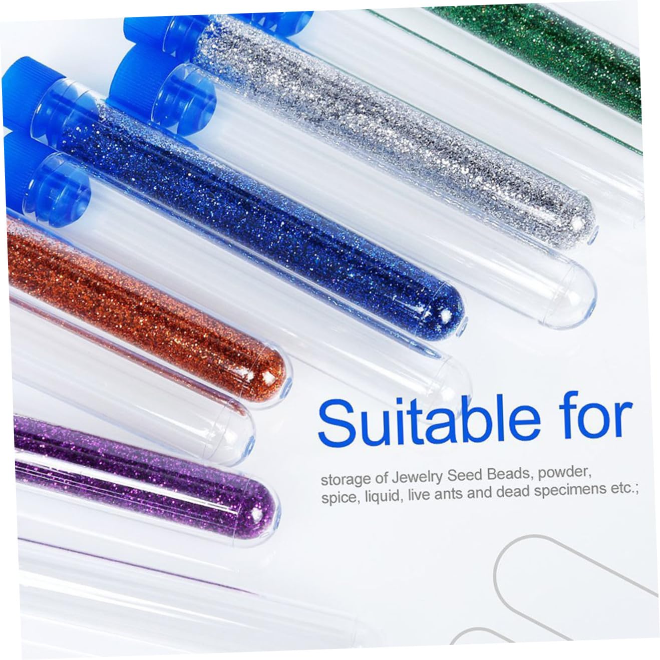 GLEAVI 500pcs Disposable Plastic Test Tubes Caps for Scientific Experiments Garden School Travel