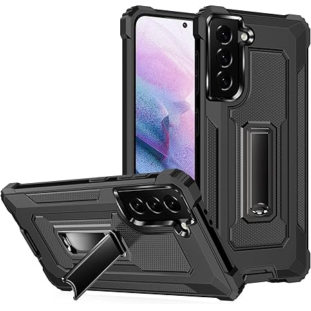 N/A" Case for Galaxy S21, PC TPU Shockproof Cover with Stand for Samsung Galaxy S21 - Black