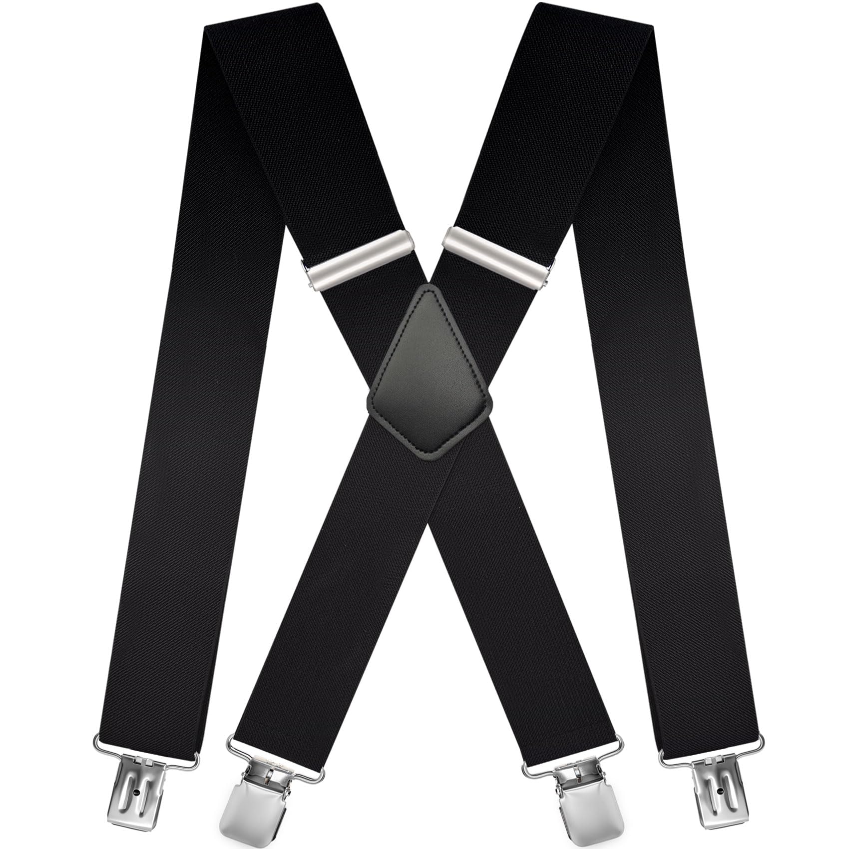 Nistere Hosenträger Herren Breit und Stark, Extra Starke Clips, Breite 5 cm, Einstellbare Elastische Träger in X-Form, Geeignet für Männerund Frauen, Robust und Vielseitig für Beruf, Freizeit,Schwarz