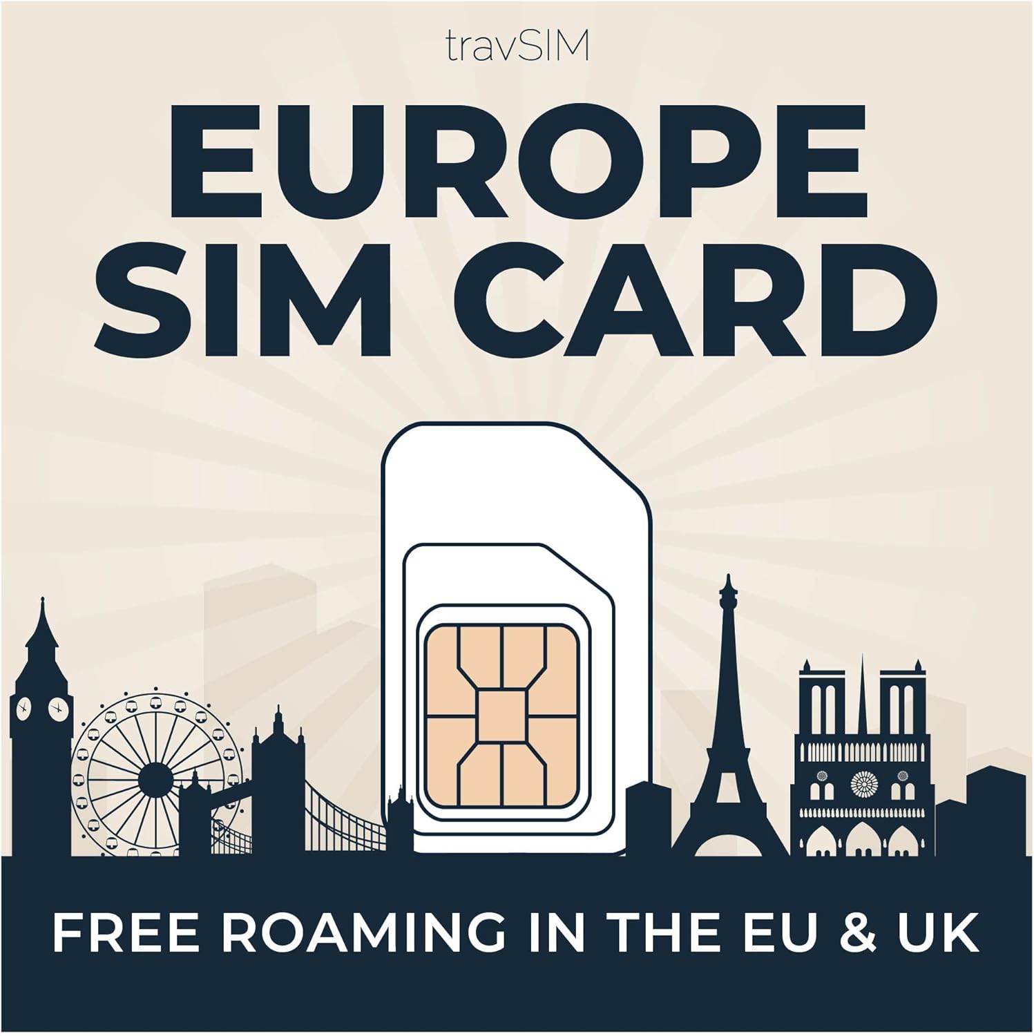 travSIM Prepaid Europe SIM Card 35GB Mobile Data at 4G/5G
