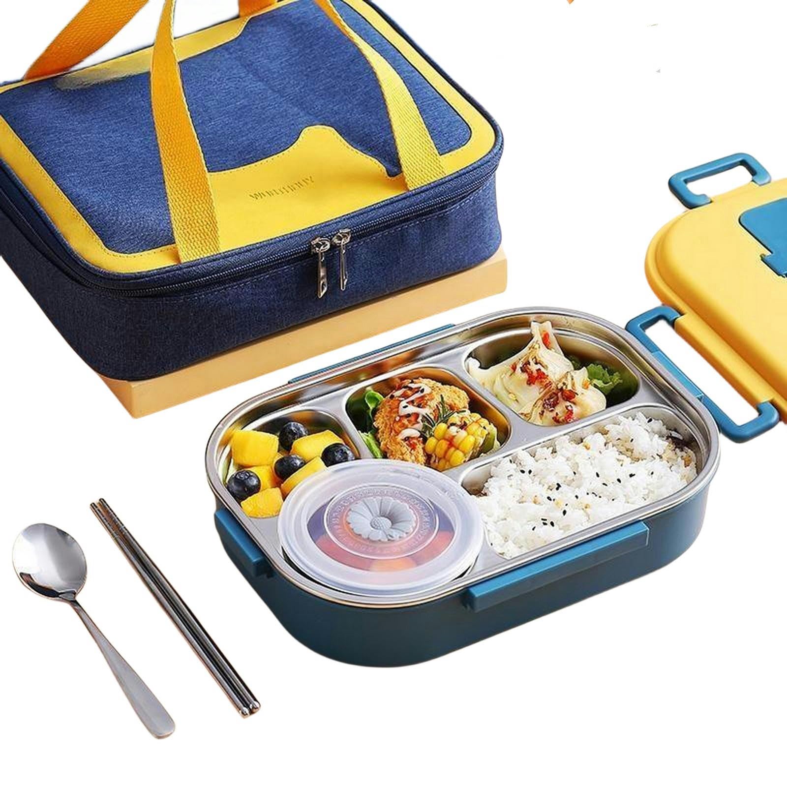 NOGRAX Porta Pranzo Box Pranzo Portatile Contenitore Di Cibo In Acciaio Inossidabile Per La Scuola Da Picnic Da Picnic Per Bambini Box Da Pranzo Alimentare Con Ciotola, Borsa