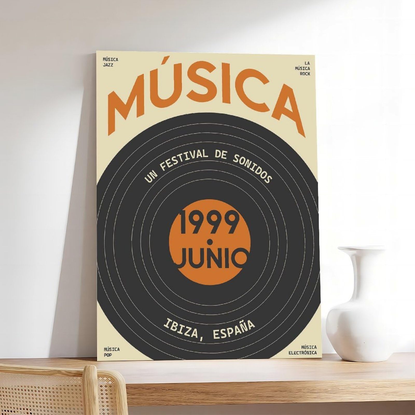 Poster con mostra musicale del suono – Decorazione da parete per la tua sala musicale, poster su tela, decorazione per camera da letto, ufficio, stanza, regalo, 40,6 cm di lunghezza x 61 cm di