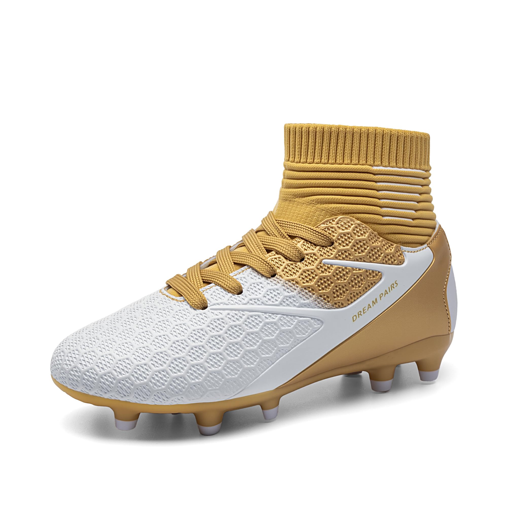 DREAM PAIRS Boys Girls Soccer Cleats Youth Firm Groud Outdoor Sport Athletic High Top Football Shoes for Little/Big Kid