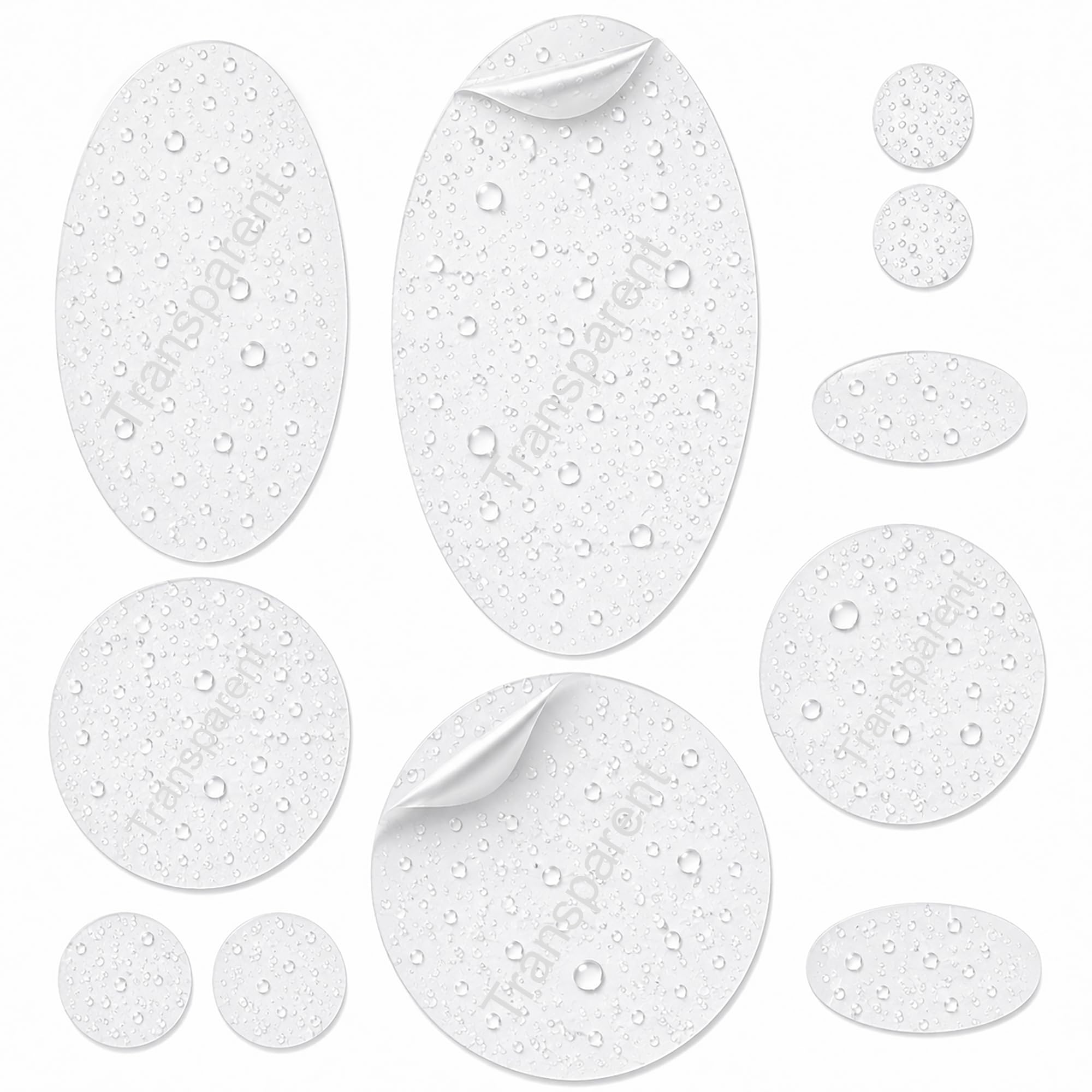 aZengear Self-Adhesive Repair Patches - Waterproof, Tear-Cold-Heat-Resistant Stick On Polyester to Fix Down Jacket, Puffer, Snowsuit, Shoe, Tent, Upholstery (11 Pcs, Clear)