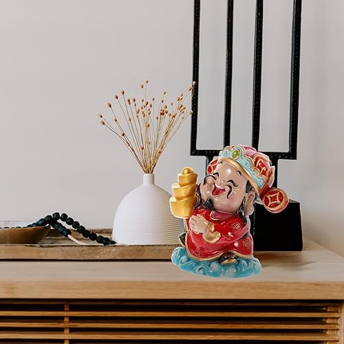 Vista 44 de BESPORTBLE CAI Shen - Estatua de Feng Shui, dios de la riqueza, 2.5 x 3.5 pulgadas, adornos de resina de la suerte de Zhaocai para sala de estar