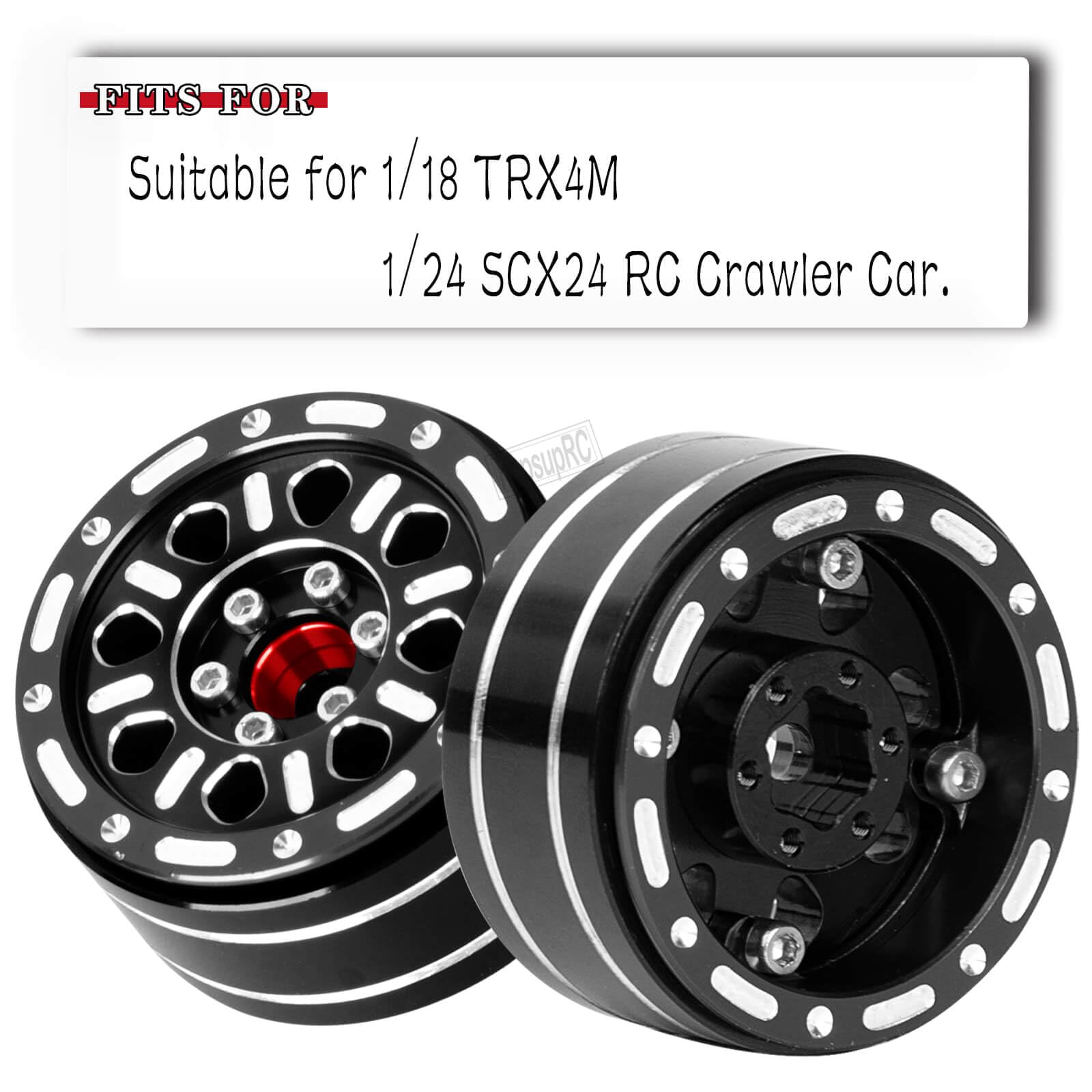 hopsupRC RC 1.2 Beadlock Wheel Rims Adjustable 4 Offsets Rims for 1/18 TRX4M 1/24 SCX24 RC Crawler Car,1.2 Beadlock Wheel Hub Rim Adjustable 4 Negative Offsets Rims (4pcs Black)