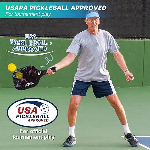 Miniatura 2 de Pickleball Paddles, USAPA Approved Fiberglass Surface Pickleball Set with Pickleball Rackets, Pickleball Paddles Set for Men Women