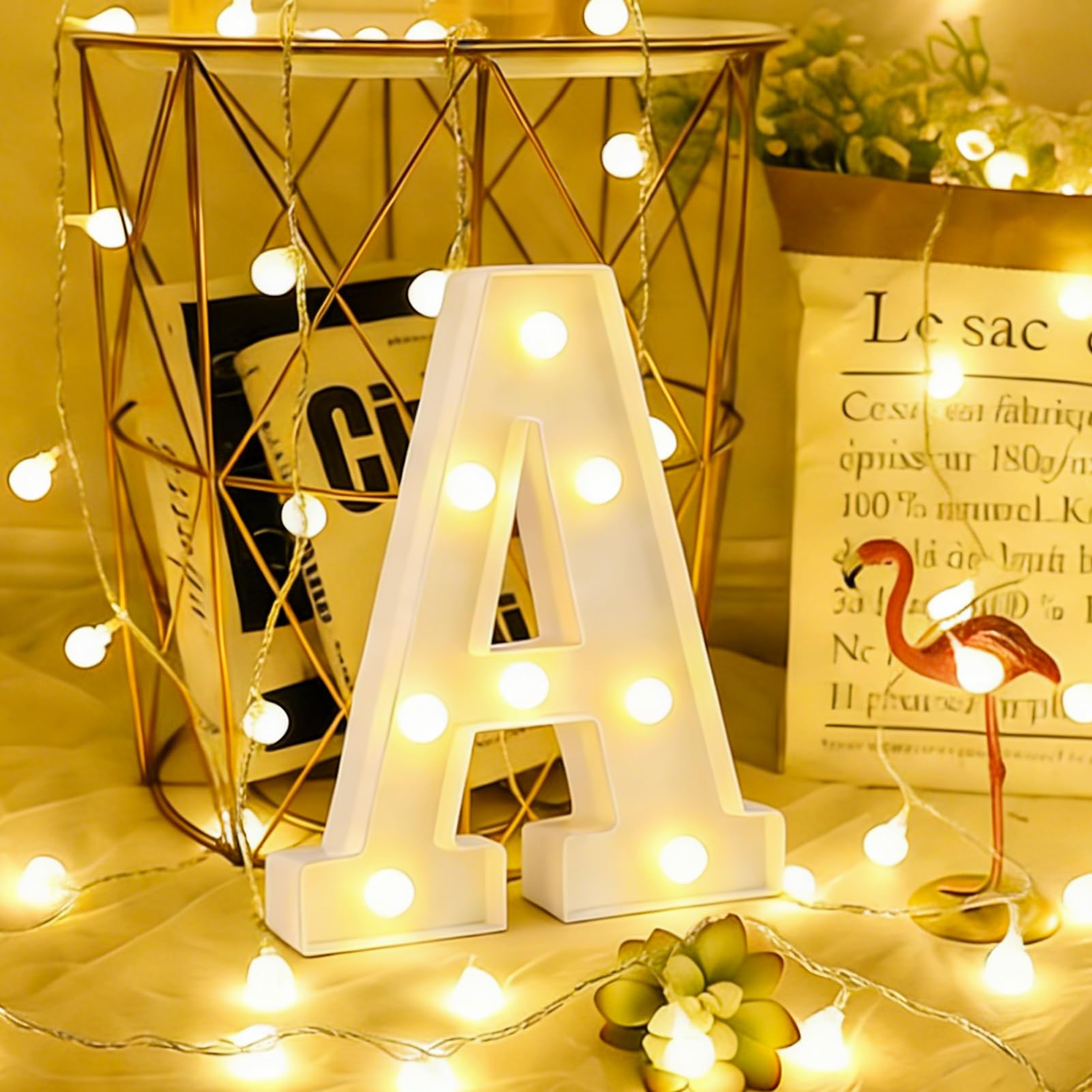 Luci a LED con lettere dell'alfabeto,lettere luminose a LED con luce calda,illuminazione a LED con letter-e,luci notturne decorative con letter-e,per feste di compleanno,Natale,matrimoni,lettera A