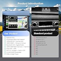 Vista 4 de Estéreo inalámbrico de doble DIN para automóvil con Apple CarPlay/Android Auto, pantalla Carplay para automóvil, control de voz con cámara