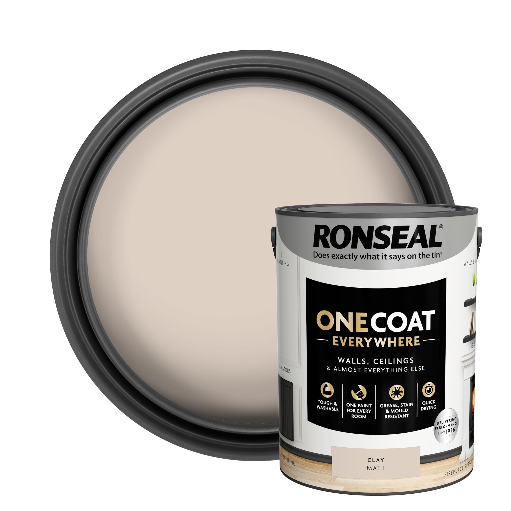 Ronseal KCB.7015103.22604.81 OneCoat EverywhereIndoor Clay Matt 5l