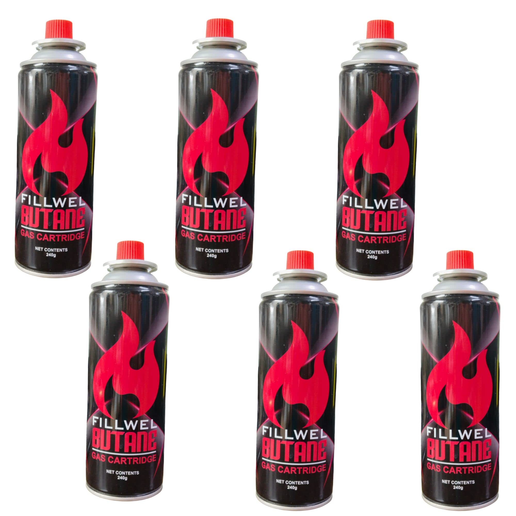 R H lifestyle 240gm Butane Gas Refill Can Single Nozzle Butane Gas Torch with Adapter Portable Lighter Gas Refill Can Lighter Fuel Pack of 6-image-32