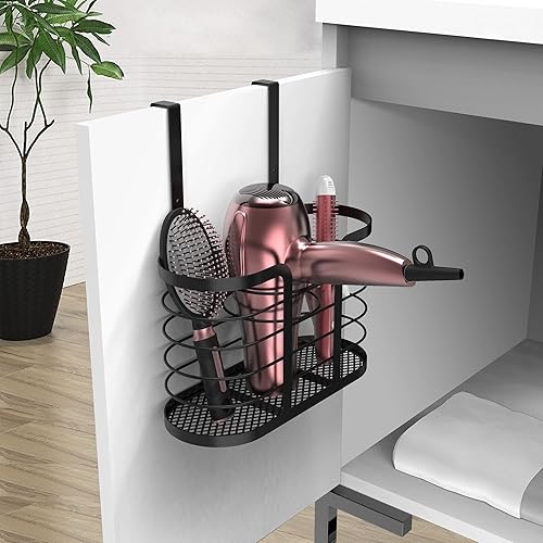 Miniatura 8 de YIGII Soporte para secador de pelo, organizador de herramientas para el cabello, montaje en paredsoporte adhesivo para secadora de pelo, organizador