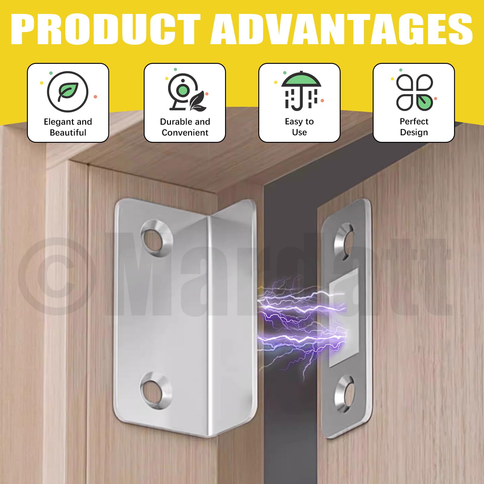 Mardatt 12Set 20Lb L-Shaped Magnetic Door Catch - Image 4