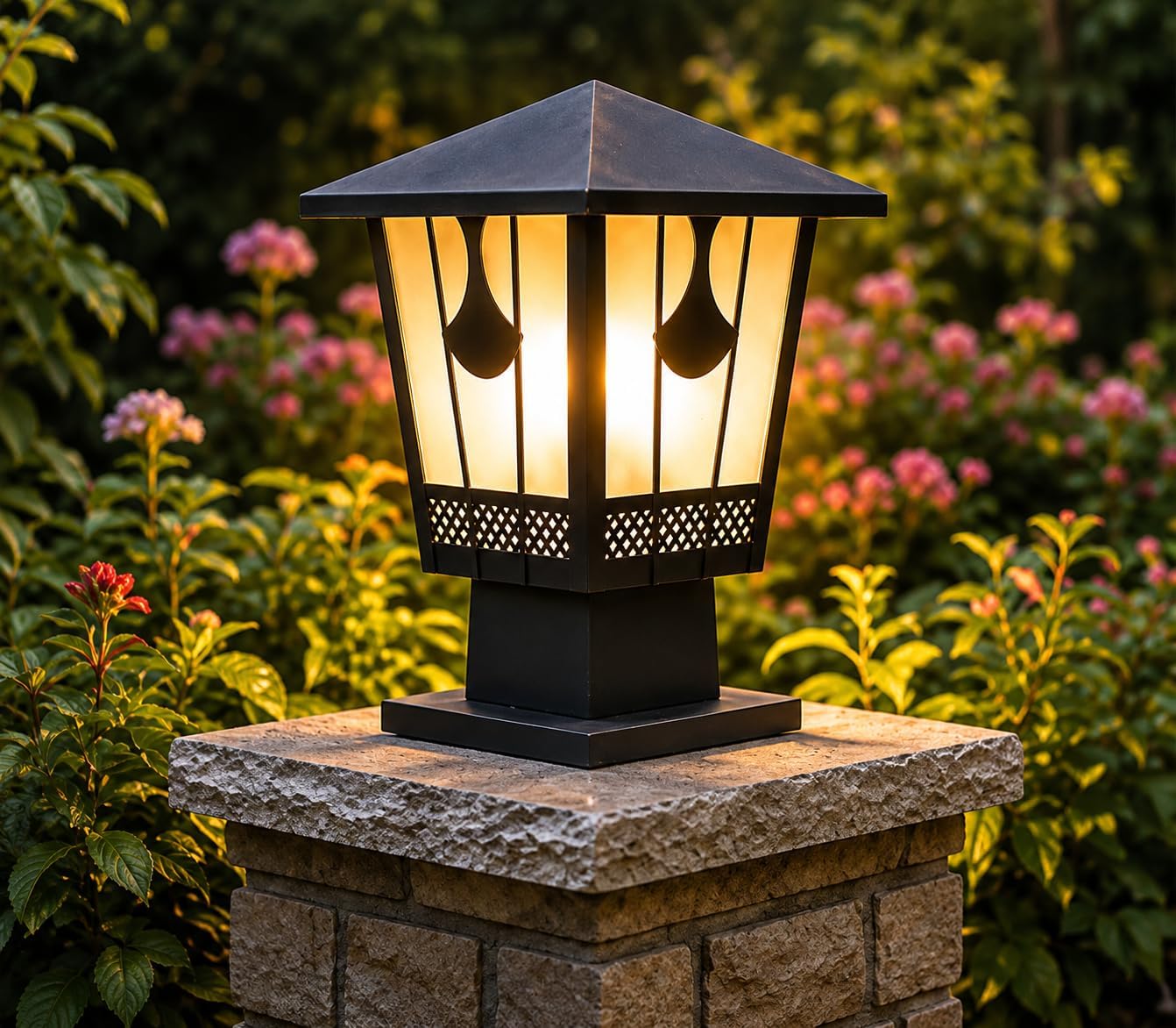 kinis Outdoor Gate Light for Pillar & Garden | Waterproof Gate Lamp | Modern Black Metal Post Light for Boundary Wall, Gate Pillars, Balcony & Outdoor Décor (Pack of 1, with Bulb)-image-33