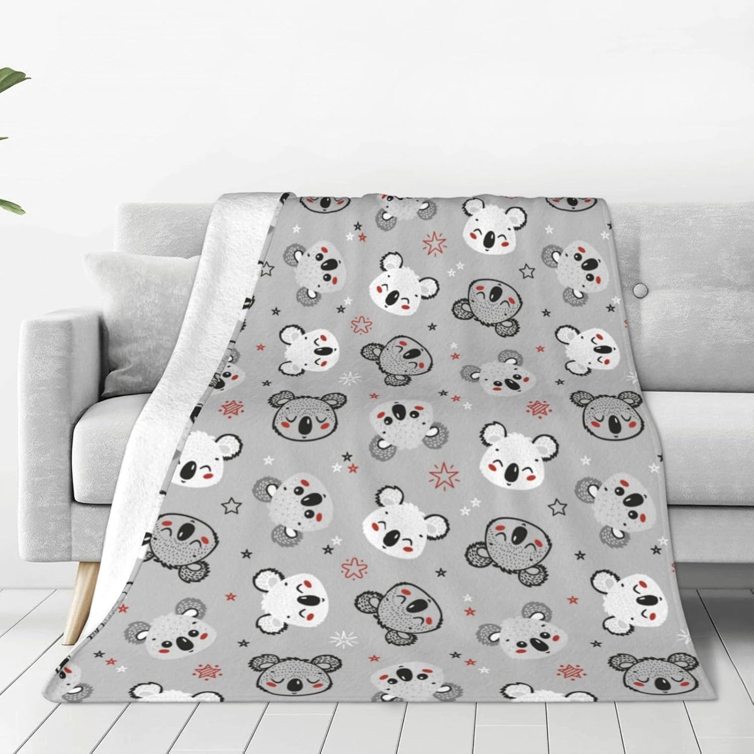 Koala Throw Blanket Soft Cozy Warm Fuzzy Plush Fleece Blankets for Home Decor Couch Sofa Bed,Koala Lovers Flannel Blanket Gifts for Men Women Kids Girls 60"X50"