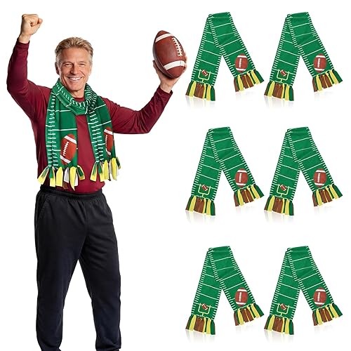 6 Packs Football Party Favors Football-Pattern Scarf Football Goodie Bags