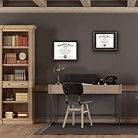 Vista 2 de GraduationMall - Marco para certificado, diploma y documentos con cristal real, aspecto de madera profesional y cuentas doradas, color caoba