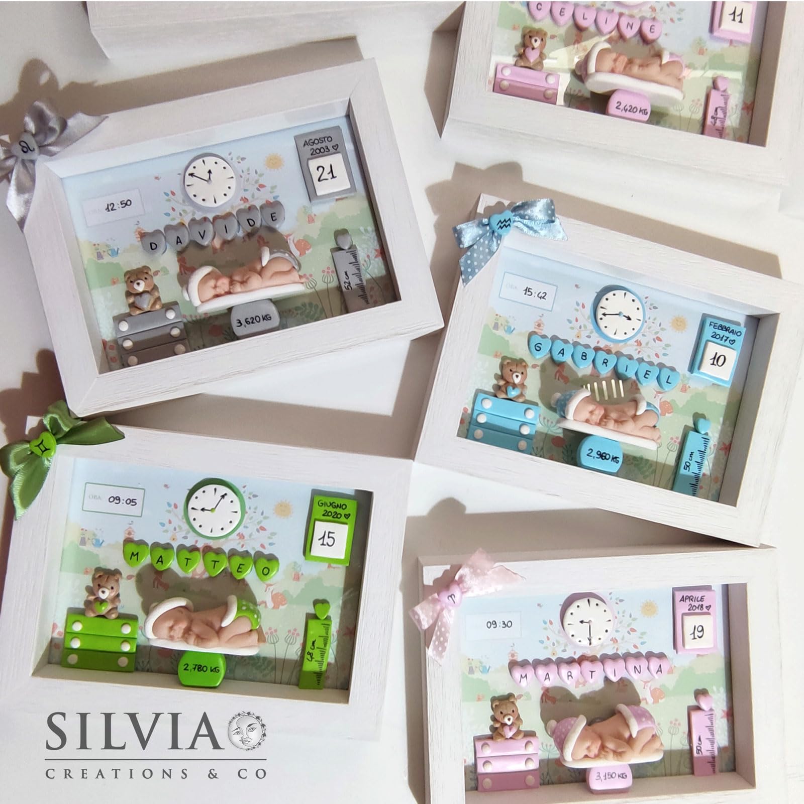 Quadretto nascita bimbo - Cornice nascita neonato - idea regalo nascita