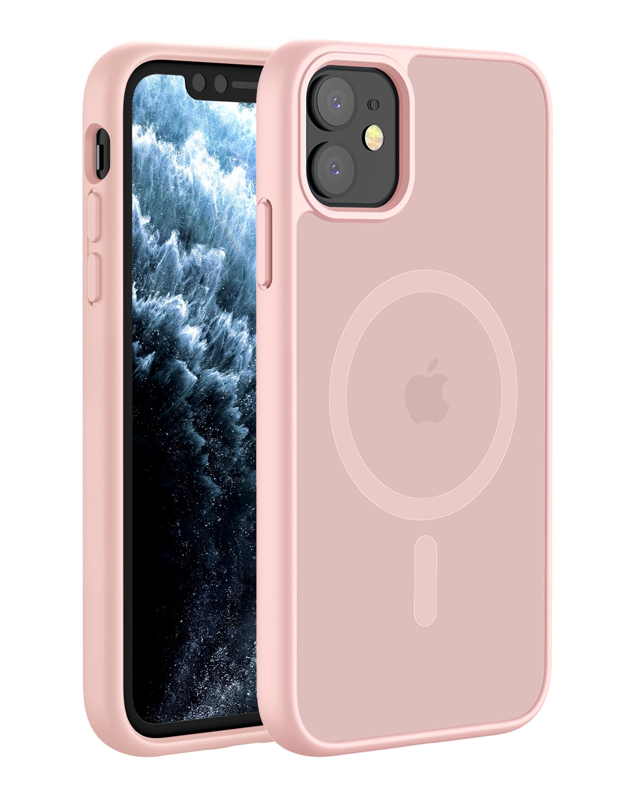 Hualele Magnetic for iPhone 11 Case & iPhone XR Case,Compatible with MagSafe, Military Grade Dropproof Translucent Matte Hard Back Soft Edge Slim