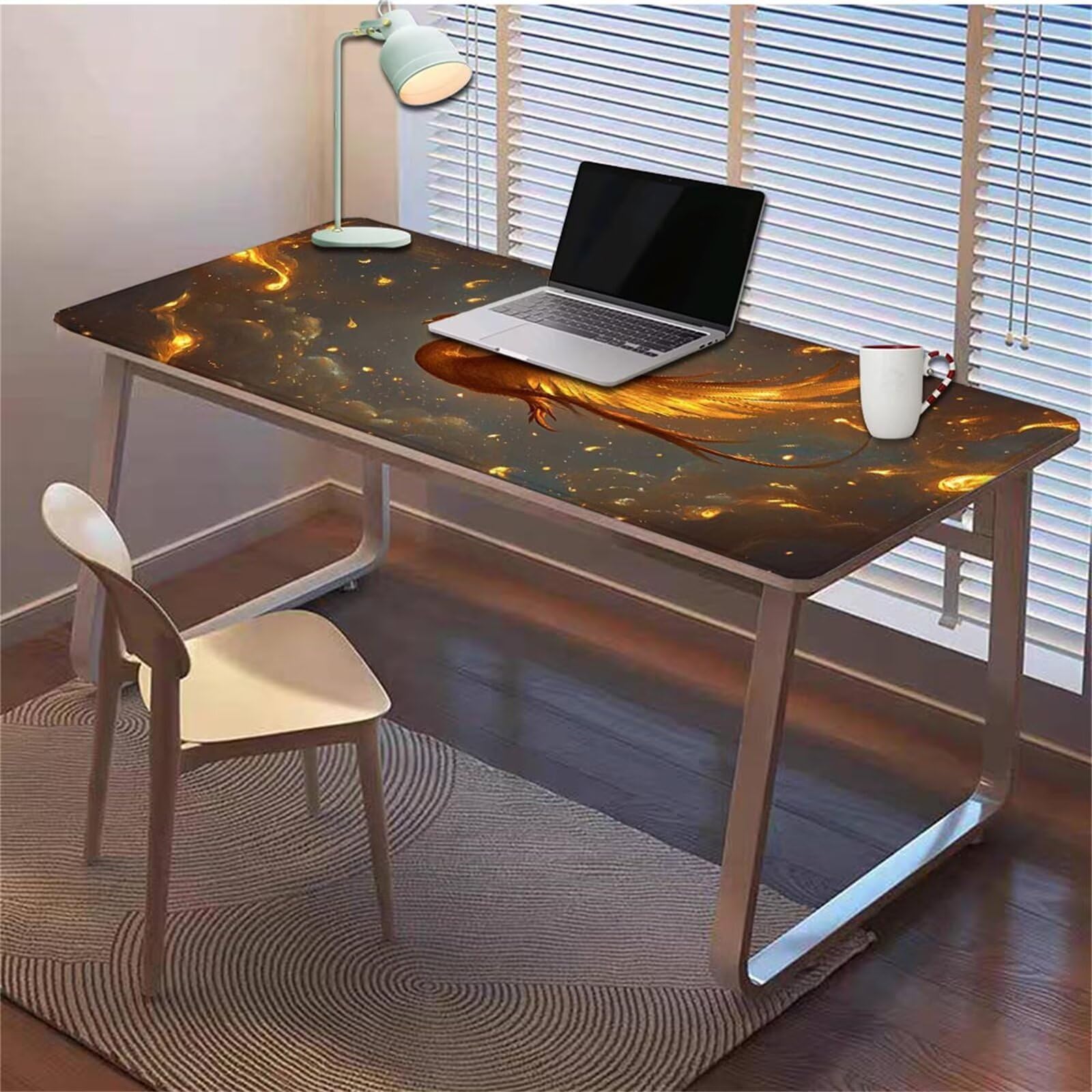 Gamingowa podkładka pod mysz 1200 x 600 x 3 mm, XXL, wodoszczelna, odporna na ścieranie, z przyszytymi krawędziami, podkładka na biurko, poprawia prędkość i precyzję pod laptopa, komputer, wzór