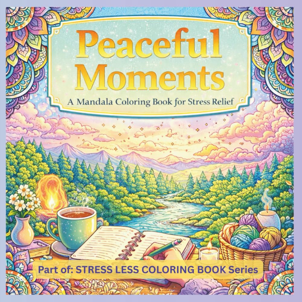 Peaceful Moments: A Mandala Coloring Book for Stress Relief (Stress Less Coloring Book Series)