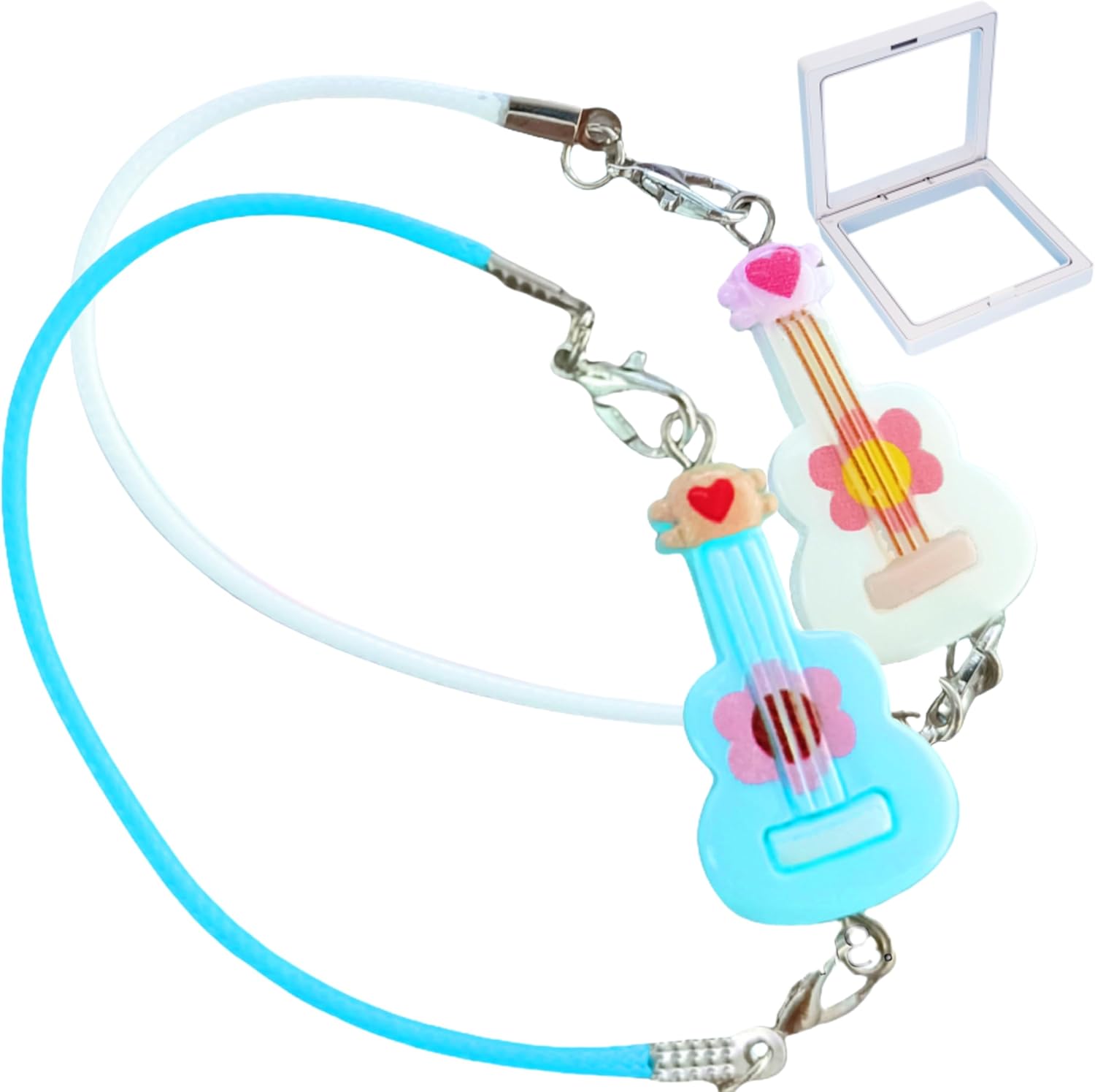 Doll Accessories for Labubu,2Pcs Cute Labubu Accessories Set,Including White and Blue Mini Labubu Guitar,17cm Labubu Accessories(no Doll)