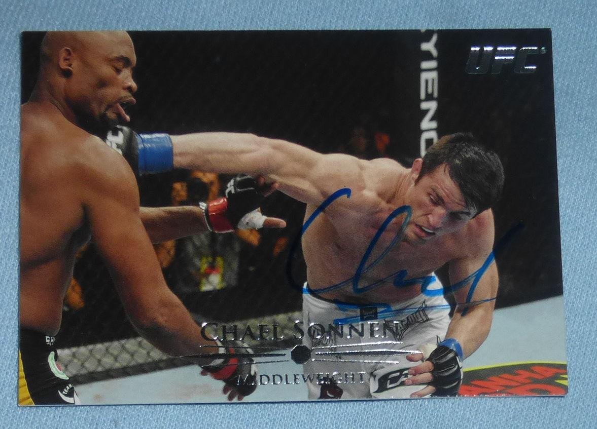 Chael Sonnen Signed 2011 Topps UFC Title Shot Card 116 Autograph 117 148 159 136 - Autographed UFC Cards