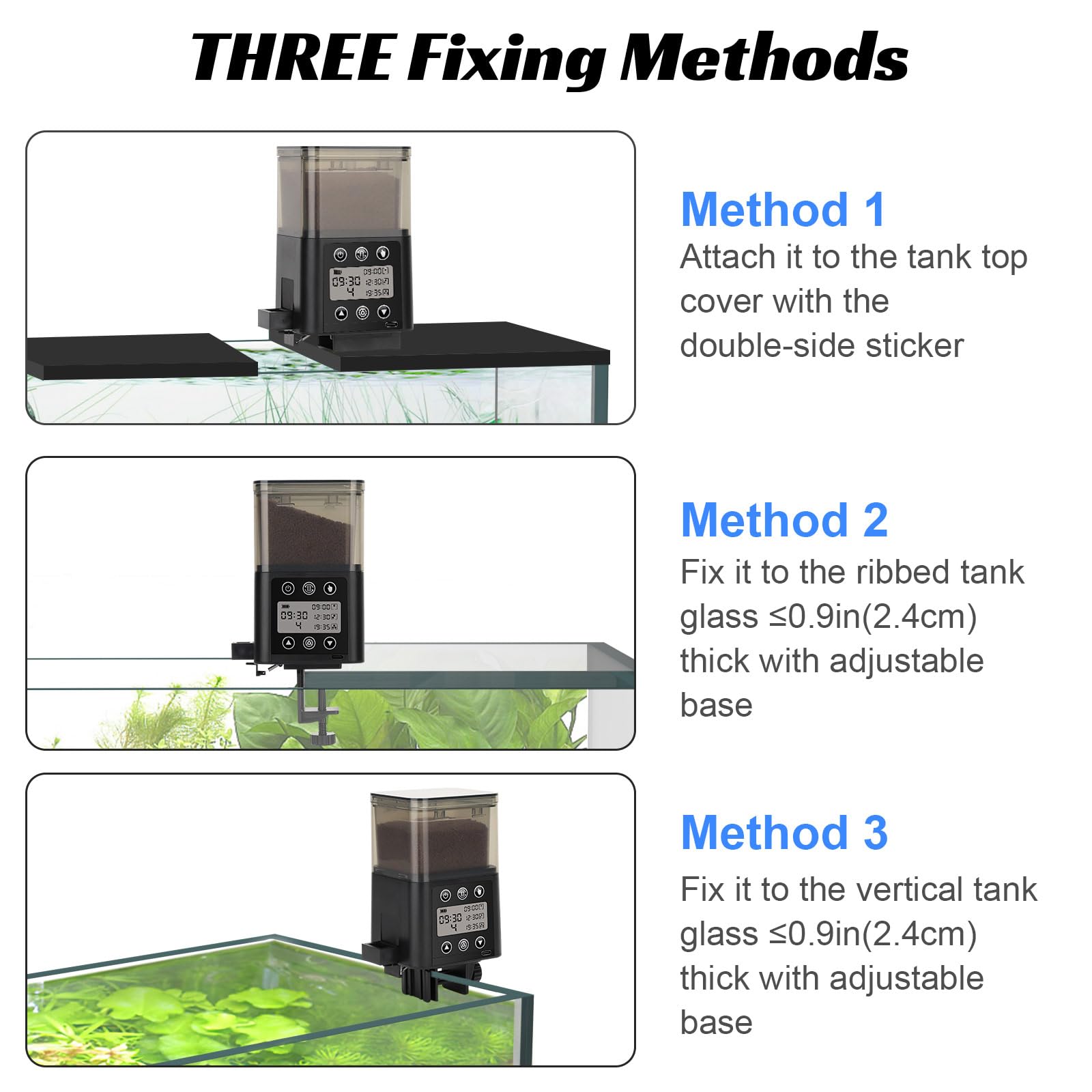 Distributeur automatique de poissons pour aquarium Écran LCD 320 ml