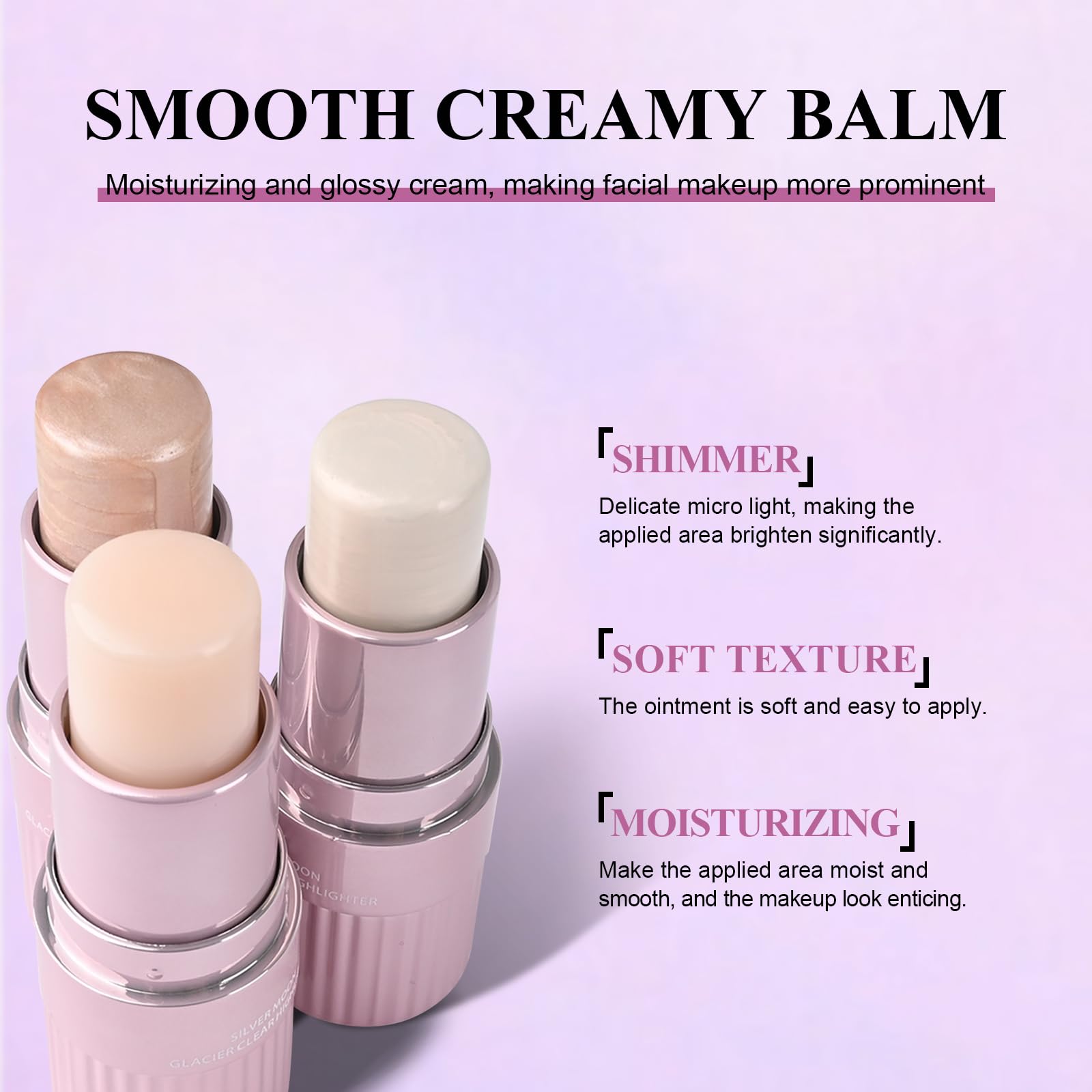KYDA Glow Highlighter Stick, Shimmer Highlighter Stick Makeup Balm for Face and Body Watery Radiant Finish - Image 4