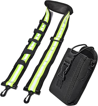HYS Nylon Case with Belt Loop & D-Ring/Black Carrying Strap with Reflective Adjustable Shoulder Strap - Thick Padded Non-Slip