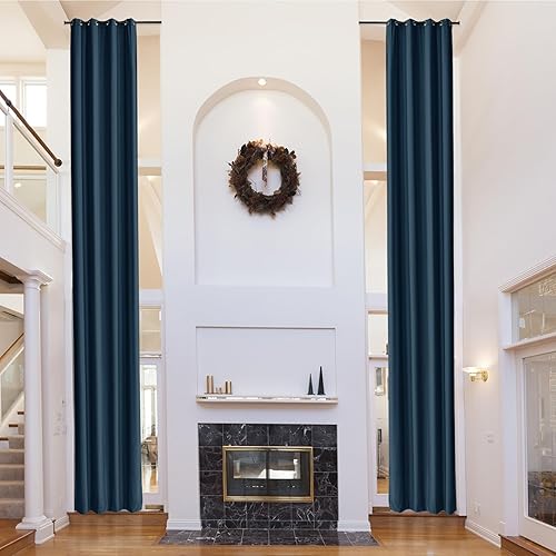 Cortinas de terciopelo con aislamiento térmico y grueso de 204 pulgadas de largo, con ojales en la parte superior, cortinas de terciopelo