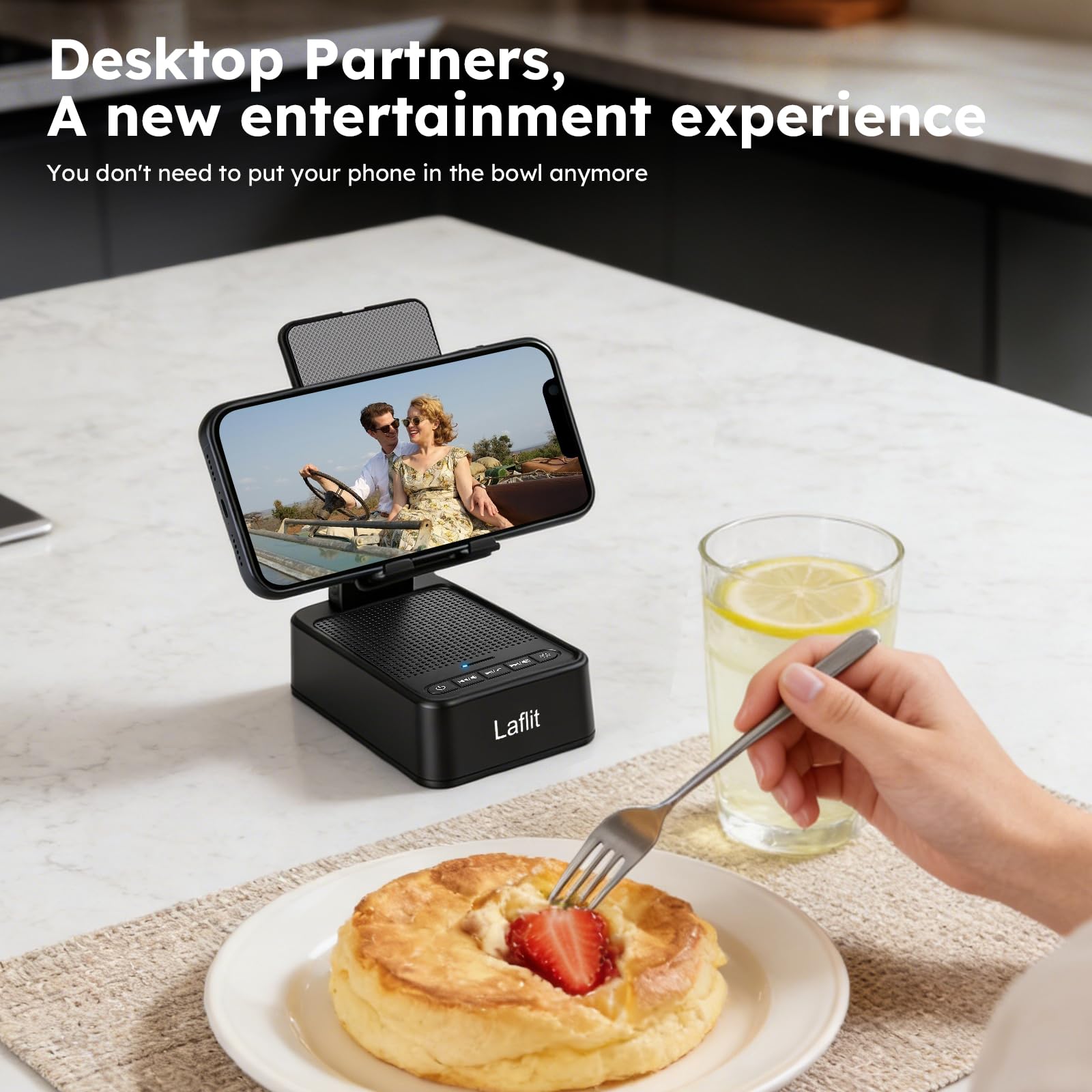 Geschenke für Männer und Frauen, Telefonständer mit Bluetooth-Lautsprecher und LED-Umgebungslicht, HD-Surround-Sound-Lautsprecher, kompatibel mit allen iPhone/Android-Handys, iPad, Kindle