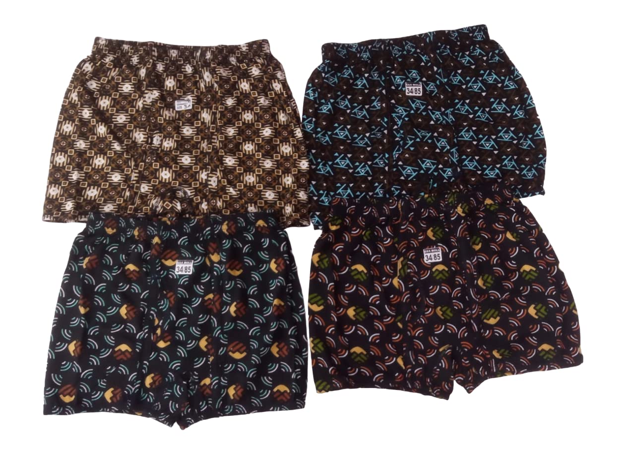 gsxmol Men Pure Cotton Printed Multicolor Comfy & Cozy Underwear Pack of 4-picture-22