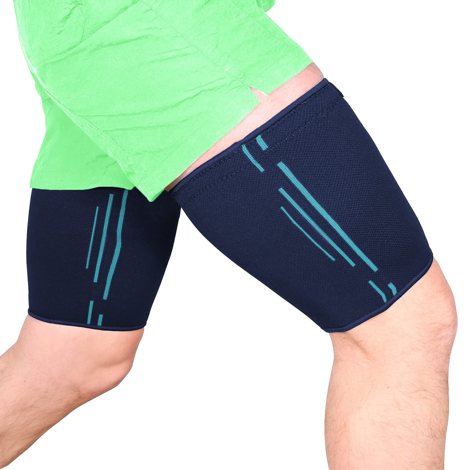 Run Forever Nylon Thigh Compression Sleeve For Men & Women|Thigh Brace For Sciatica Pain Relief, Leg Injury, Hamstring & Hip Support|Ideal For Running & Workout (Large, Blue) (B09G4CJKRY) Amazon Price History, Amazon Price Tracker