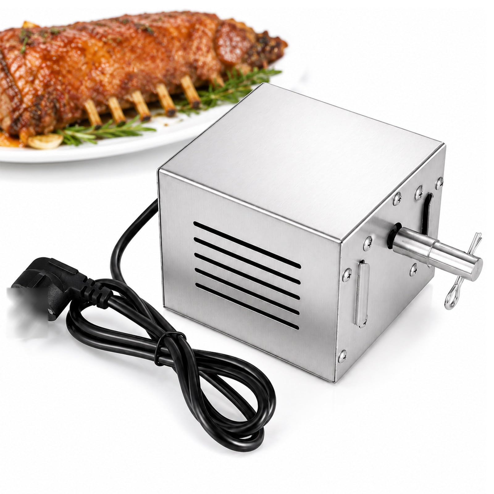 Motore per Girarrosto, Motore di Sostituzione per Girarrosto da Griglia 100kg | Motore Pesante da 28/40W, Rotazione di 5RPM,Carico Nominale di 100-160KGF per BBQ all'Aperto, Grigliate in Cortile e Riunioni