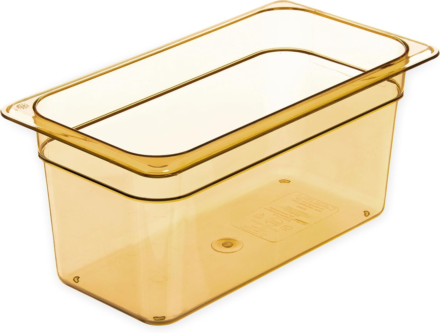 StorPlus™ 6" Deep Third Size Amber High-Heat Polycarbonate Food Pan, Each