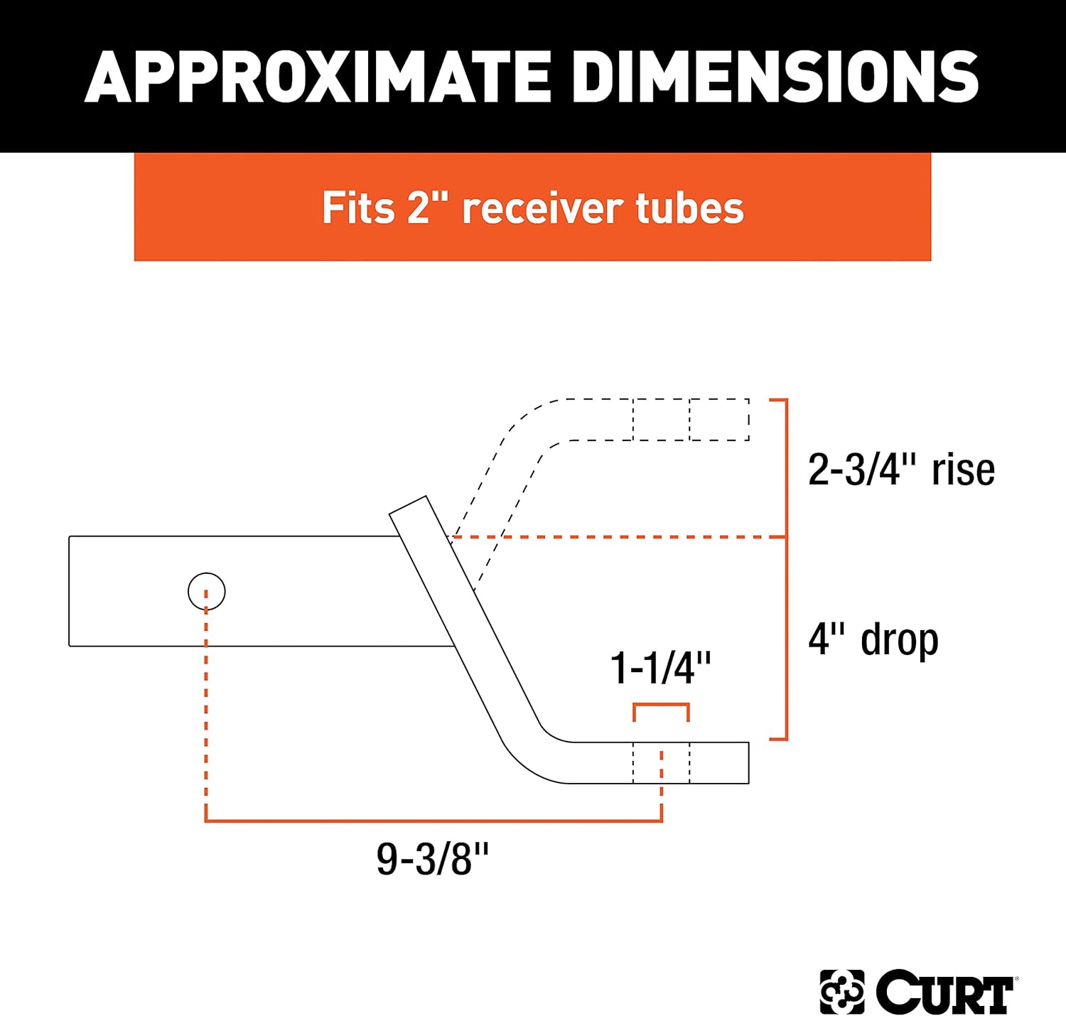 Class 4 Ball Mount (2" Shank, 10,000 lbs., 4" Drop, 9-3/8" Long)