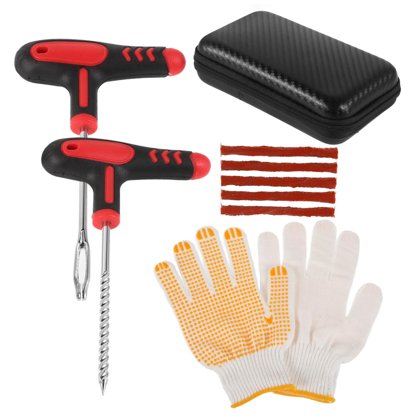 Unomor 1 Set Tire Repair Kit Tire Plug Tubeless Tire Strips Tire Repair Tools Car Tire Patch Kit Tubeless Rubber Repair Strip Tire Repair Plugs Tire Puncture Repair Kit Steel