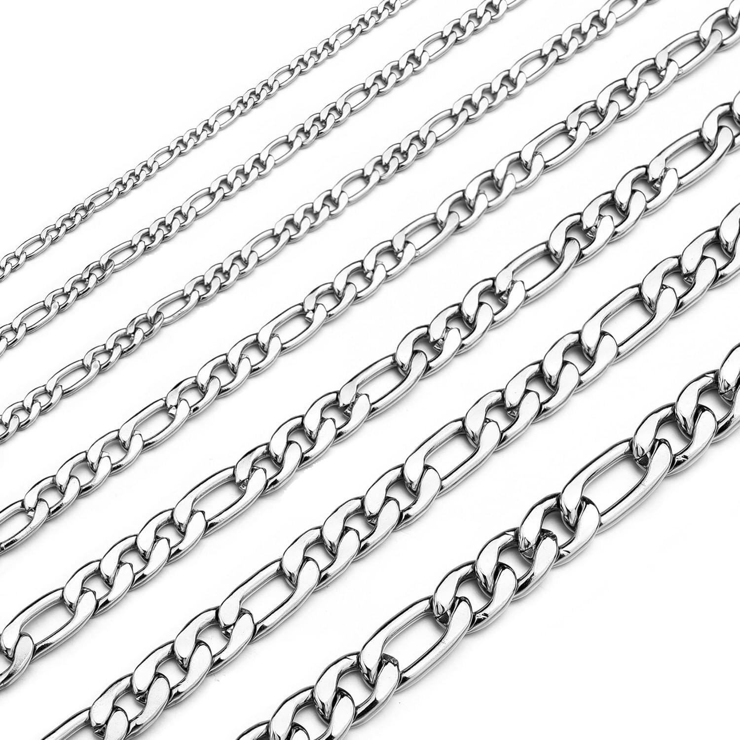 Monily Figaro Chain Necklace Stainless Steel 24K Gold Plated Chains for Men Women Jewelry Gifts for Father's Day