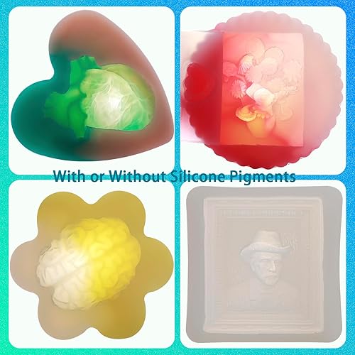 Miniatura 6 de BBDINO Kit de fabricación de moldes de silicona, silicona líquida súper elástica para hacer moldes de 70.6 onzas, goma de silicona suave de curado