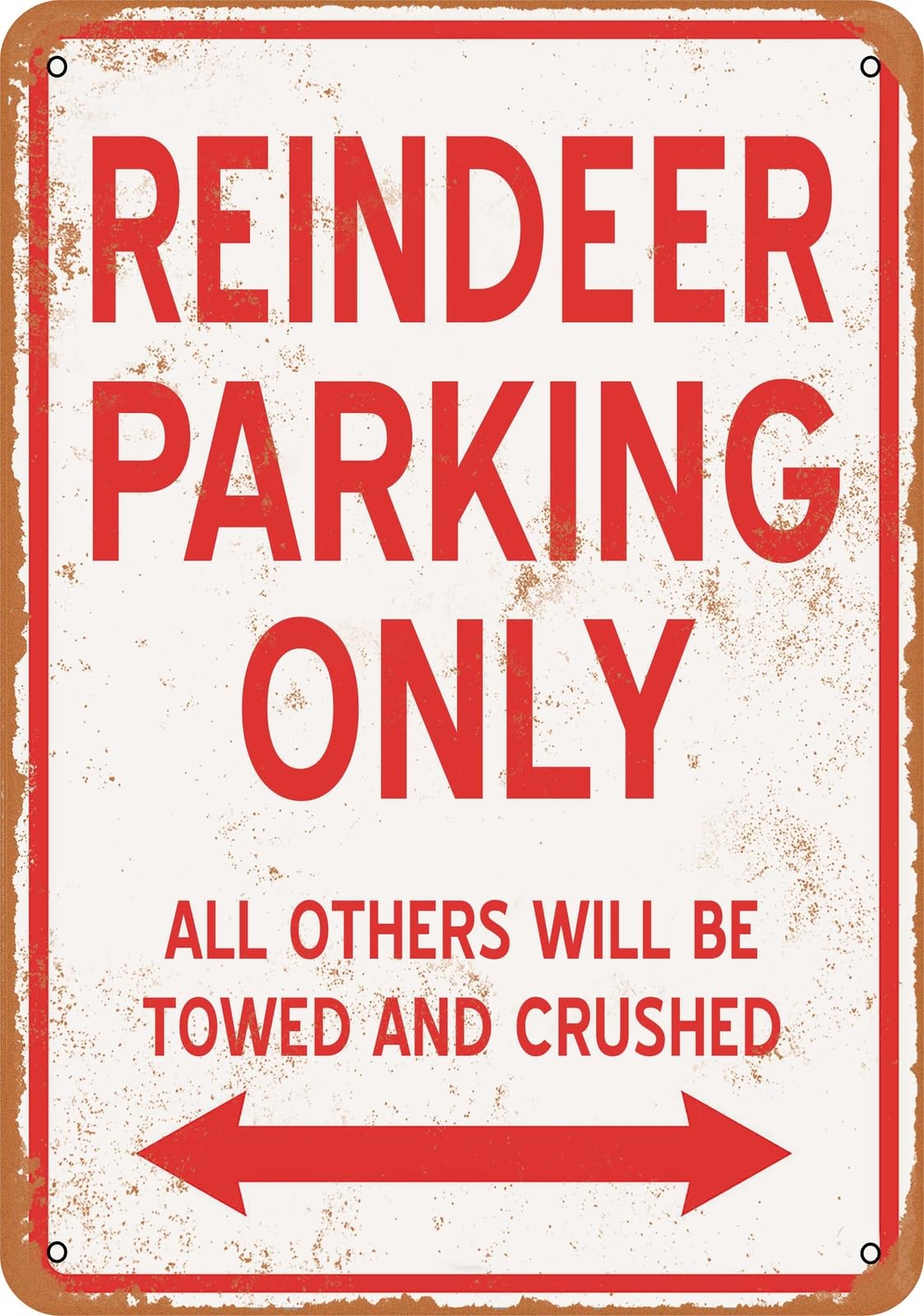Metal Sign - REINDEER PARKING ONLY - Vintage Look home decor