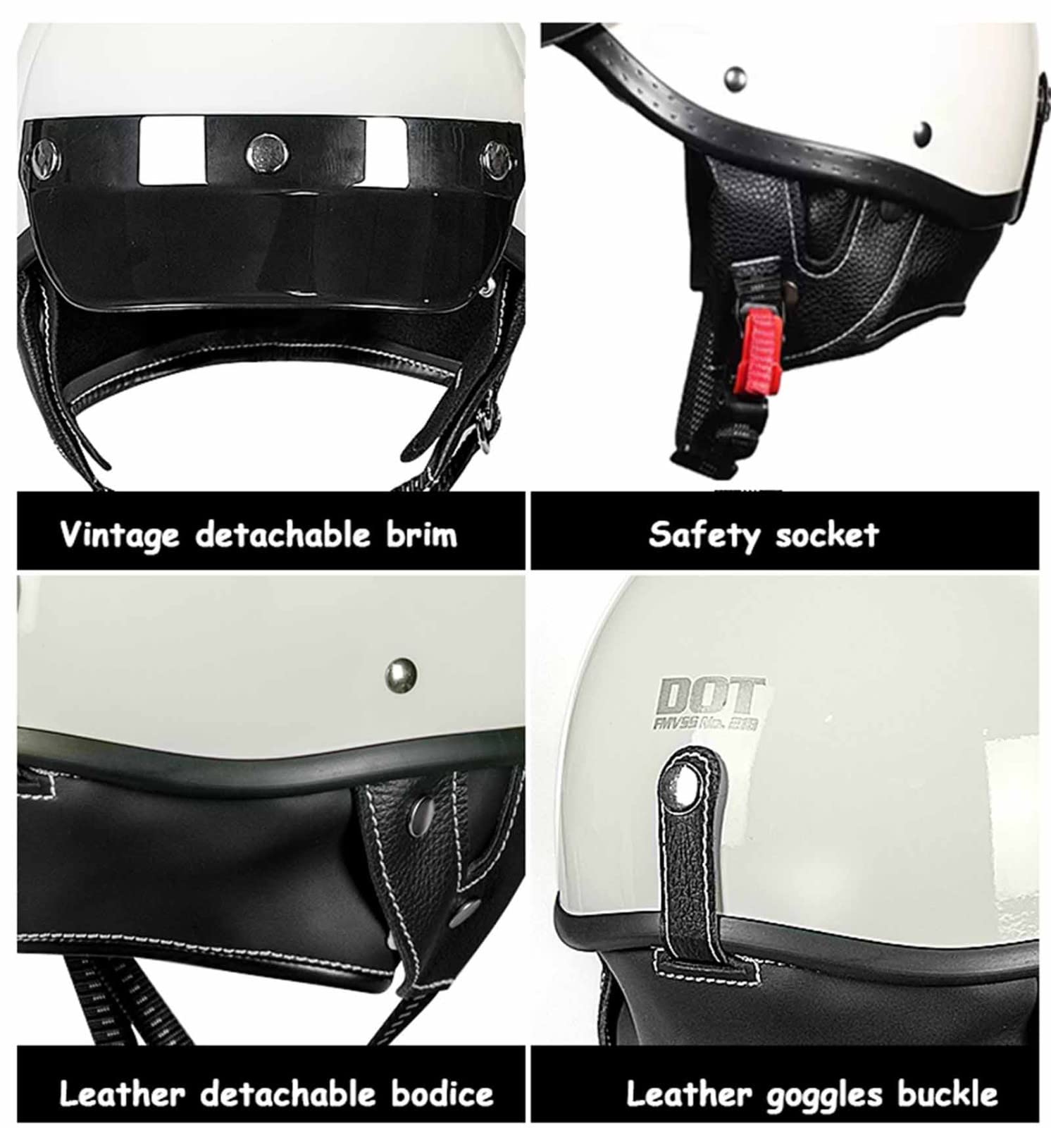 Caschi Mezzo Moto Vintage Casco Jet Leggero in ABS Shell Unisex Caschi Cromwell per Moto Scooter Elettrico Casco Anticollisione di Sicurezza DOT/ECE Approvato