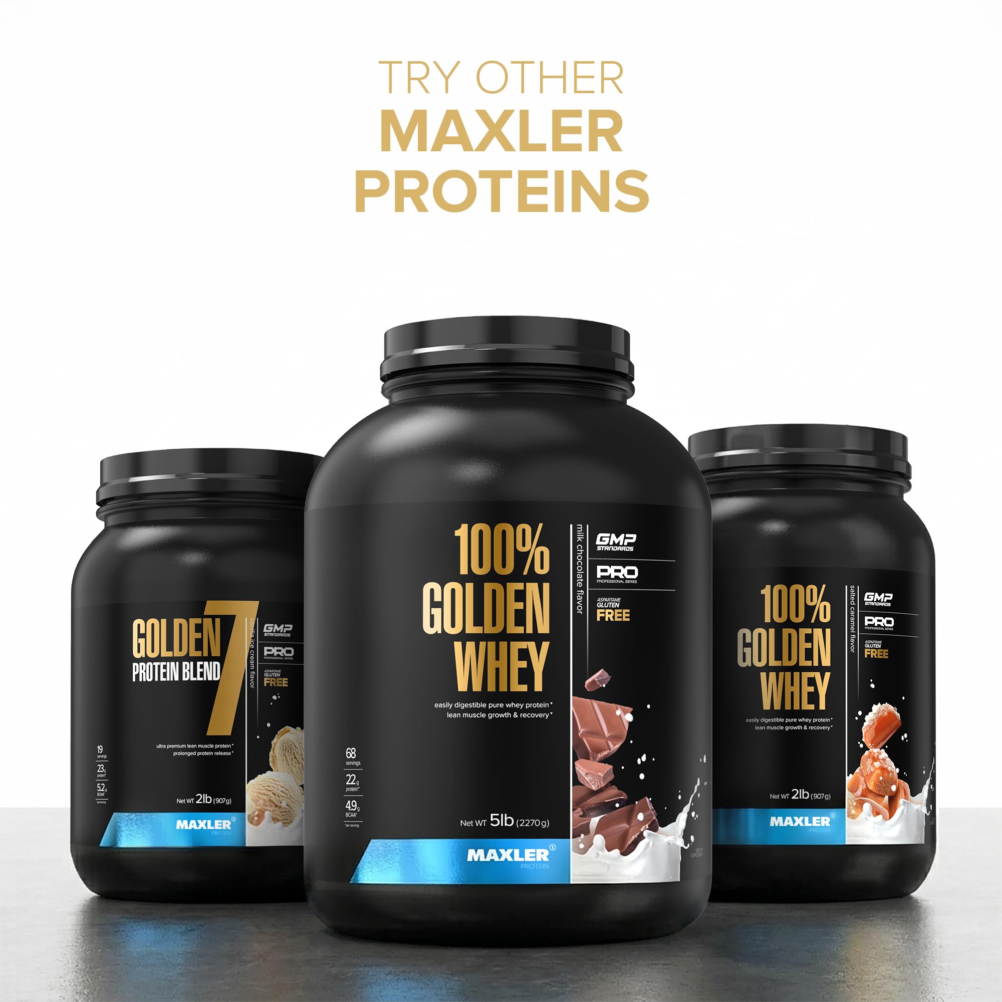 Maxler 100% Golden Whey Protein - 24g of Protein per Serving - Whey Protein Powder for Pre Post Workout - Fast-Absorbing Whey Concentrate, Isolate & Hydrolysate Blend - Vanilla Ice Cream 2 lb — Amazon image 7