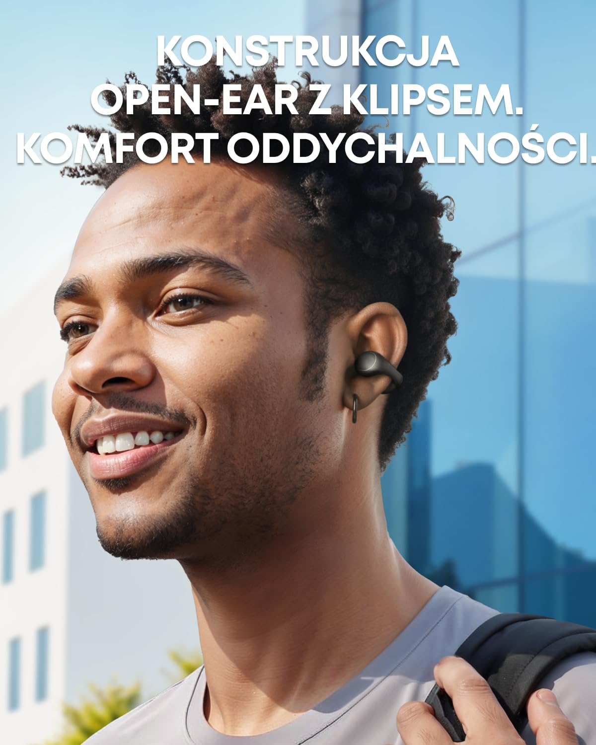 soundcore Słuchawki douszne Anker C40i, słuchawki z klipsem, elastyczny przegub, sterowanie przyciskami, lekki jak piórko komfort, pewne trzymanie z klipsami na ucho, czysty dźwięk (grafitowo-szary)