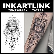 INKARTLINK Tattoo Tech, 2 Sheets Extra Large Semi Permanent Tattoo, Adult Art Design Temporary Tattoos, Lasts 1-2 Weeks, Waterproof, Realistic Look, No Reflection Themis
