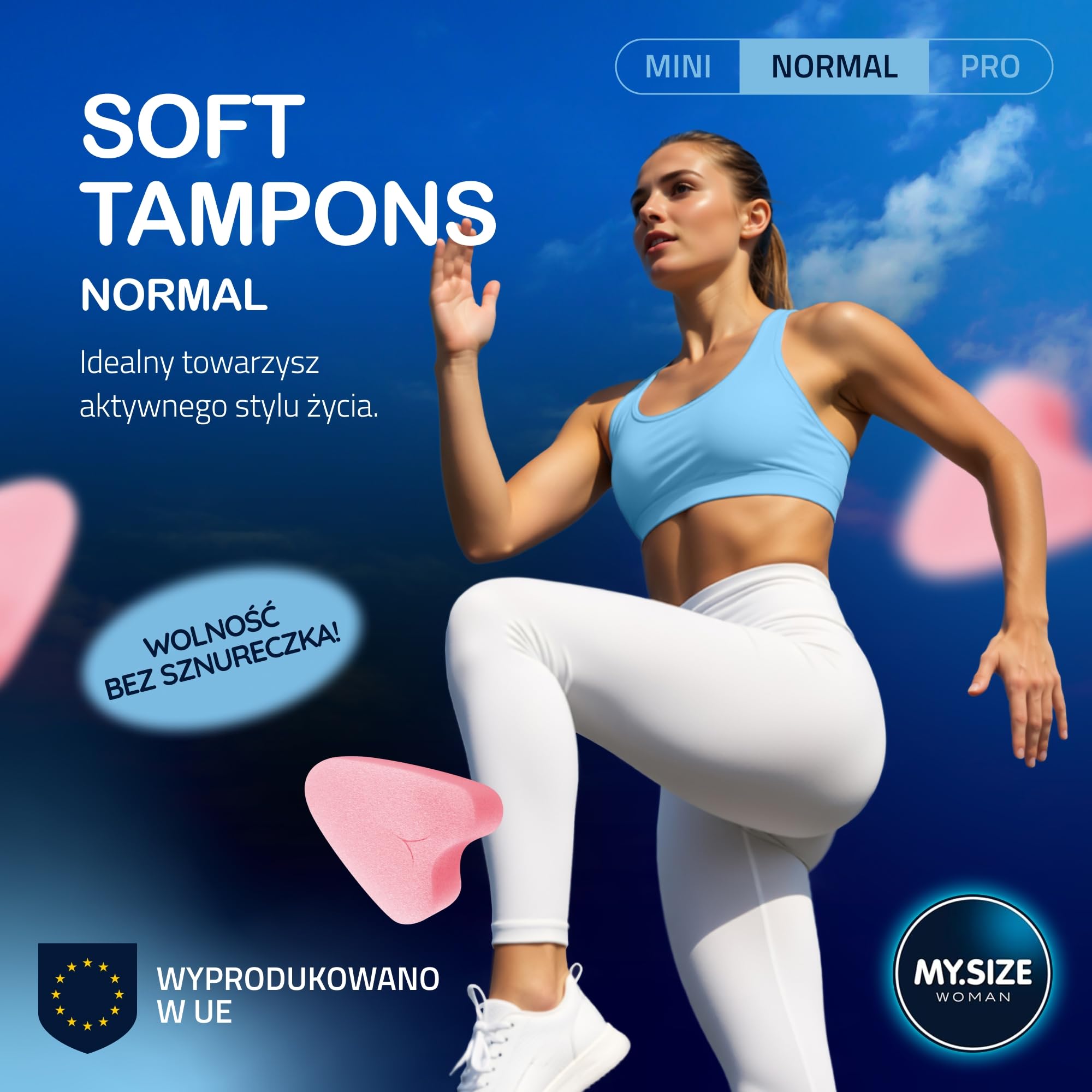 MY.SIZE Woman Soft Tampony NORMAL, 20 sztuk, tampony bez sznureczka do sportu, miłości i spa