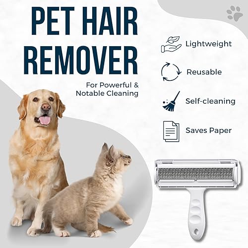 Miniatura 3 de Appletofu Removedor de pelo de mascotas  Rodillo de pelusa reutilizable para pelo de gatos y perros  Herramienta portátil y eficaz de eliminación de